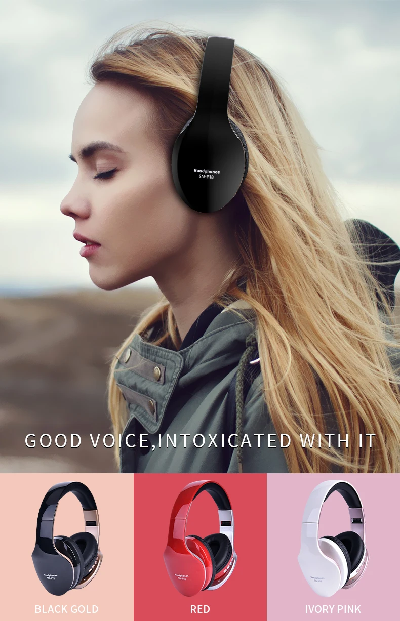 New Wireless Headphones Bluetooth Headset Foldable Stereo Headphone Gaming Earphones With Microphone For PC Mobile phone Mp3