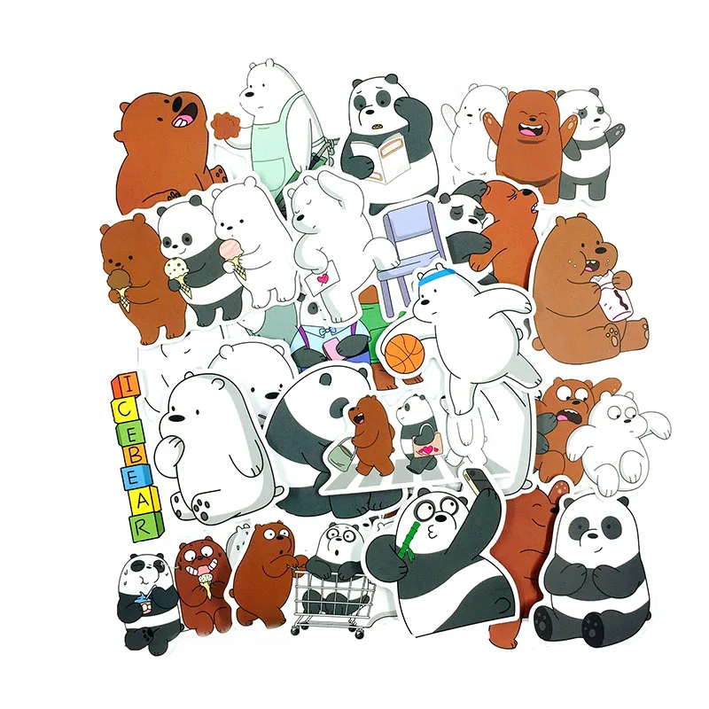 36pcs/lot Cartoon Cute Little Bear Sticker Toys Waterproof Computer Glass Backpack Fashion Stickers Gifts