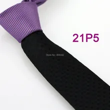 Yibei Coachella связывает Тощий Tie Новое поступление Фиолетовый Узел контрастный черный в клетку тканые микрофибры узкий галстук