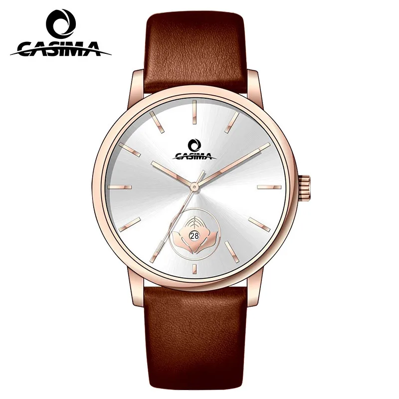 

New Chinese Style Men Watches Leather Fashion Quartz Waterproof Wristwatches Couple Clock men's watch CASIMA 5137