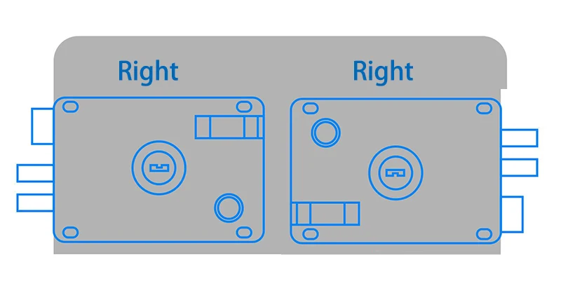 NAIERDI-9331 наружные дверные замки, Противоугонный замок, несколько страховых замков, железные ворота, дверной замок для мебельного Оборудования - Цвет: Right