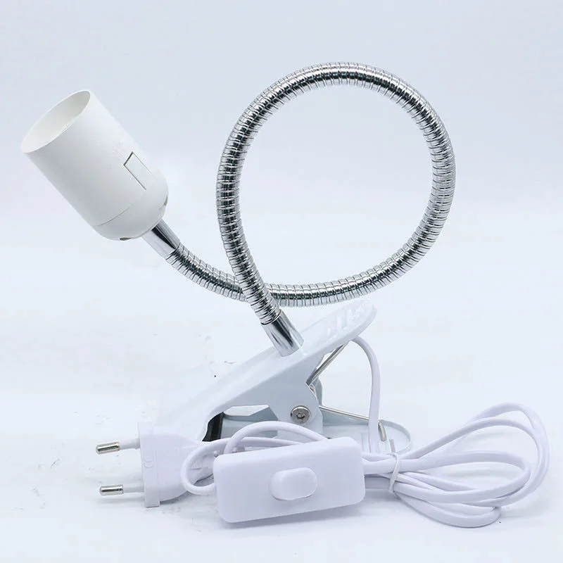 Cena AC100 240V E27 podstawa lampy ue US UK plug in metalowe elastyczne rury Clip on book światła i przełącznik on off do czytania (nie obejmuje żarówek led)
