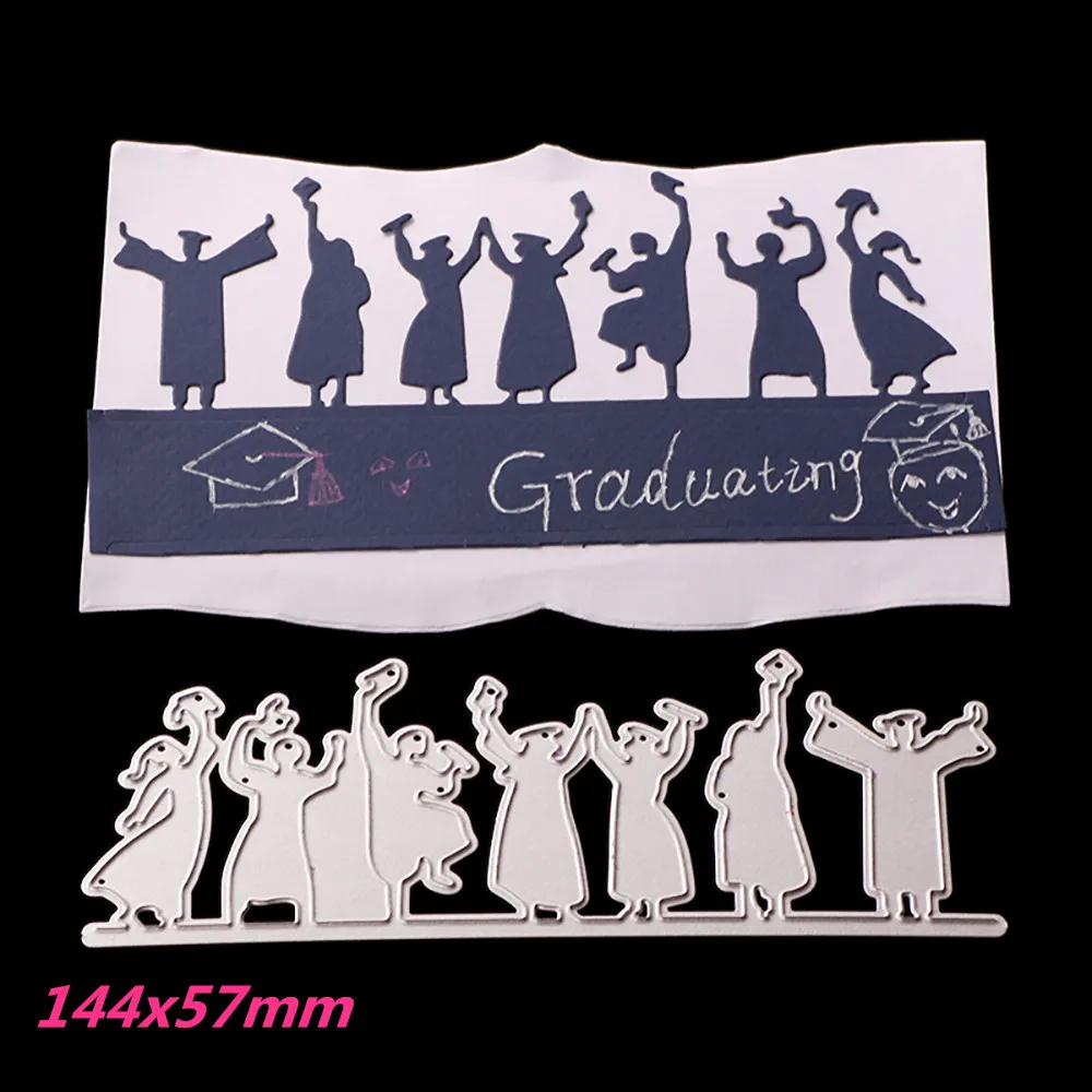 

144x57mm Congratulate Graduating Making Scrapbook Greeting Card Lace Metal Cutting Dies Stencil Frame Embossing Template DIY