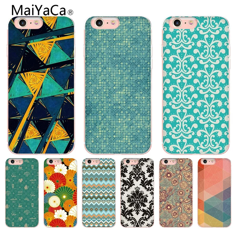 MaiYaCa Triangle geometry DIY Painted Beautiful Phone Accessories Case for Apple iPhone 8 7 6 6S Plus X 5 5S SE 5C Cellphones