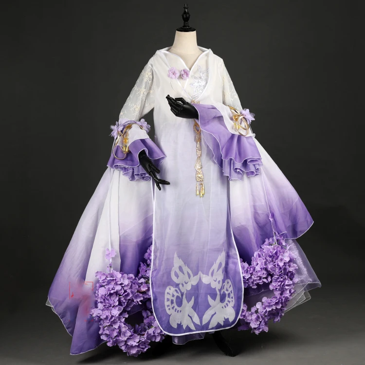  Pink Purple BaiCai Lolita Anime Cosplay Costume Hanfu Computer Game Cosplay Hanfu for Jian Wang III