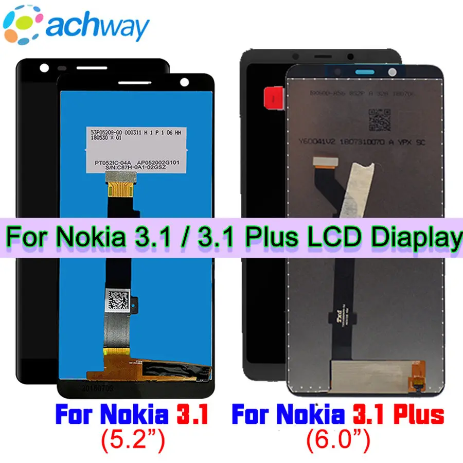 6," Дисплей для Nokia 3,1 Plus lcd 3,1 дисплей сенсорный экран 1440*720 для Nokia 3,1 lcd Замена 3,1 Plus экран