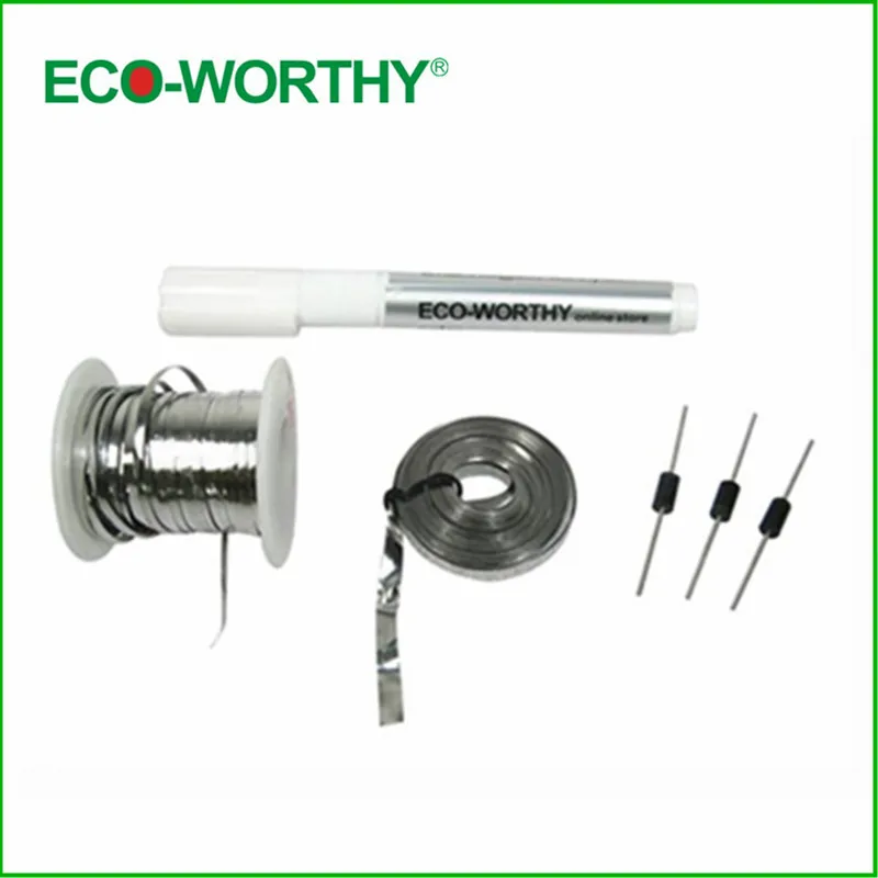 

Solar Cell DIY Kit, 31m Tabbing Wire Ribbon 5m Bus Wire Flux Pen 3 Diodes in Good Pack