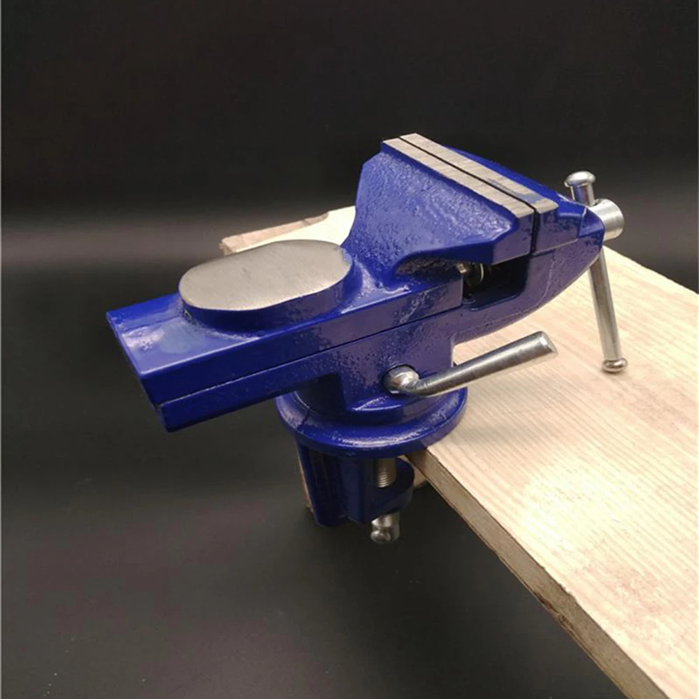 

Table Vise Vice Light Duty Mechanic Clamp-on Table Vise 360 Degree Swivel Base Cast Iron Table Top Clamp Press Vice with Anvil