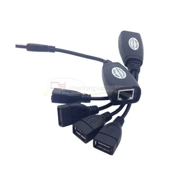

10PCS/USB Keyboard Mouse Over RJ45 CAT5E CAT6 Cable Extension Extender 4 Ports Hub Cable Adapter