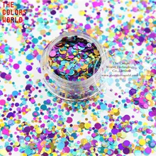 RA321-174 смешанные цвета точечные формы Круглый Блеск для ногтей, гель для ногтей, макияж и украшения DIY