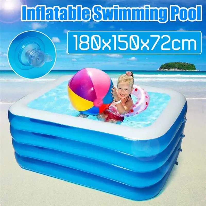 

Large Size 180x150x72cm Children's Home Use Paddling Pool Inflatable Square Swimming Pool Heat Preservation Kids inflatable Pool