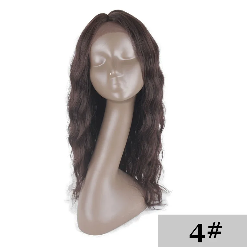 Черный блонд Красный синтетический парик на кружеве длинные глубокие волнистые средняя часть бесклеевой парик на кружеве для черных женщин SOKU - Цвет: #4
