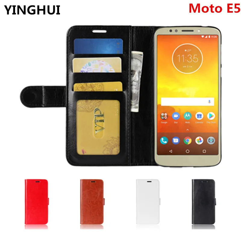 Для Motorola Moto E5 чехол 5 7 дюймов Чехол кошелек с подставкой из искусственной кожи для