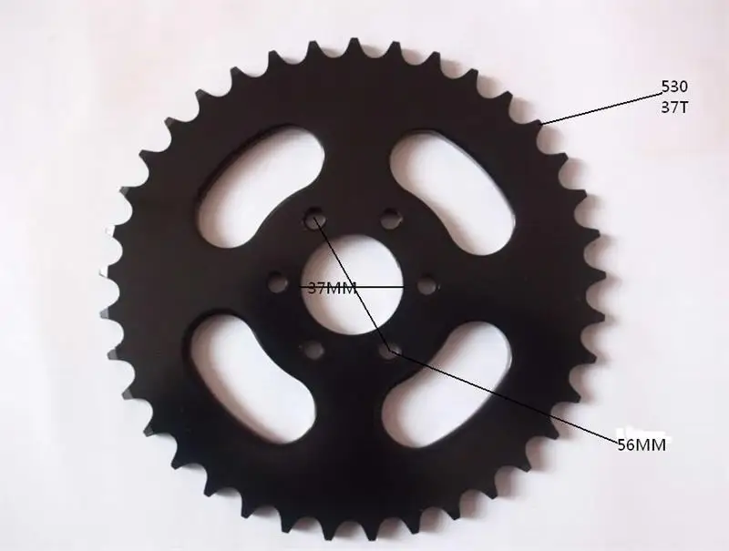 Вездеходы ATV UTV 4X4 Мотоцикл частей звездочки звездочка звезда цепной привод 37T 37мм 56мм для moto цепь 530 цепи квадроцыкл багги квадроциклы