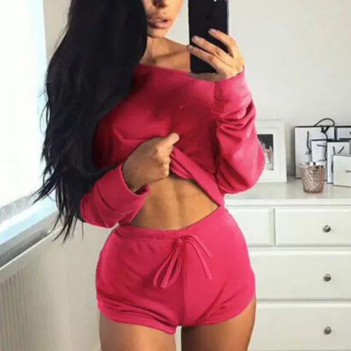 Женский спортивный костюм Свободный Повседневный 2 шт.|casual suit|women summer setshorts set |