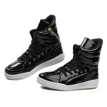 Men Fashion Hip Hop Shoes Pu Leather High Top Casual Shoes Thick Soled Punk Rock Flat Shoes Baskets Zapatillas Deportivas XX206