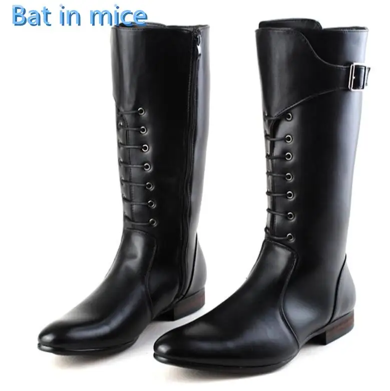 

Bat in mice Autumn and winter men pointed high boots New Martin boots high to help long boots British male retro tide boots#666