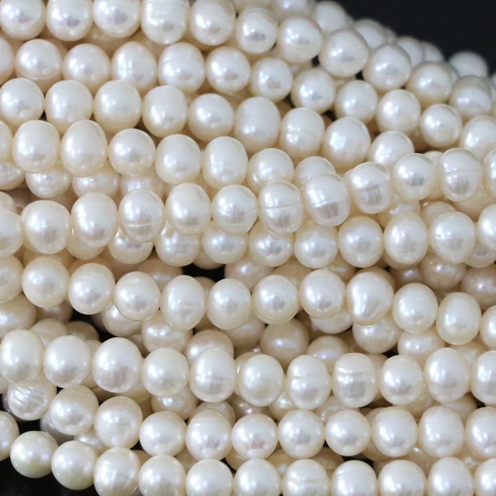 New Natural White Freshwater Cultured Pearl Beads Charms Women Elegant Wholesale Retail High Grade Jewelry Making
