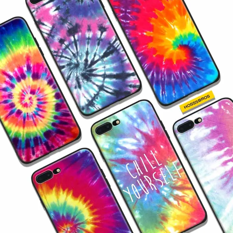 

Tie dye Hippie Art Rainbow Soft Silicone Phone Case Cover Shell For Apple iPhone 5 5s Se 6 6s 7 8 Plus X XR XS MAX