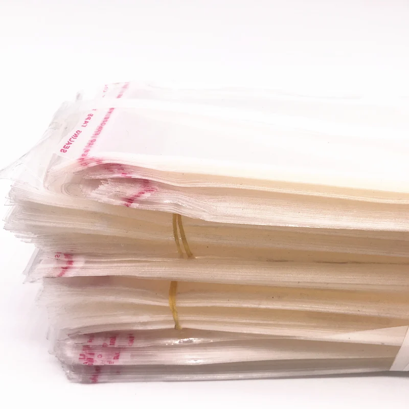 100 шт прозрачные Самоклеющиеся пластиковые пакеты для уплотнения прозрачные герметичные полиэтиленовые пакеты для упаковки с отверстиями для бусин - Цвет: 6x20cm(100pcs)