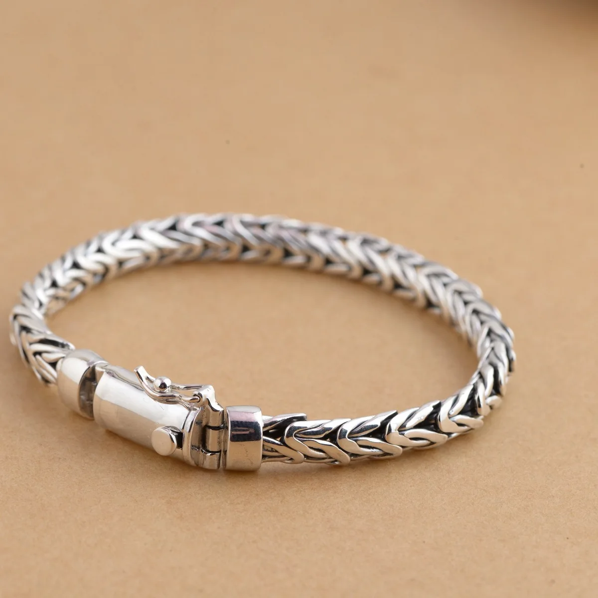 925 sterling silver bracelet hand woven personalized men's braceletin