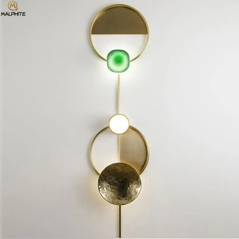 

Modern Copper Wall Lamp New Living Room Bedroom Restaurant Simple Wall Lights Nordic Hotel Home Lighting Kitchen Fixtures