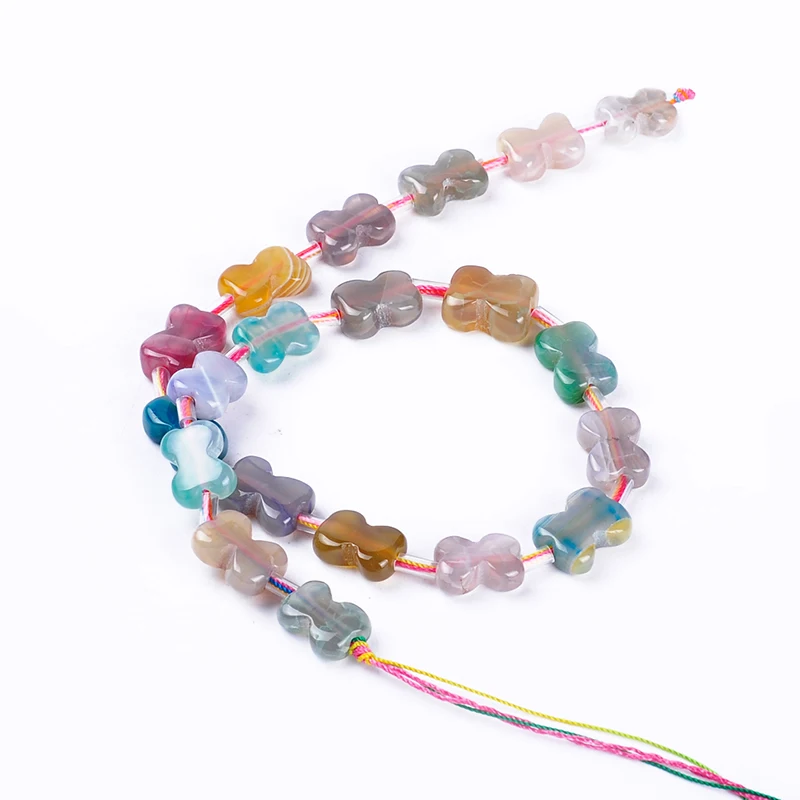 Top Quality Semi-precious Cute Little Bear Crack Stripe Natural Stone Agata Beads DIY Jewelry Making For Necklace