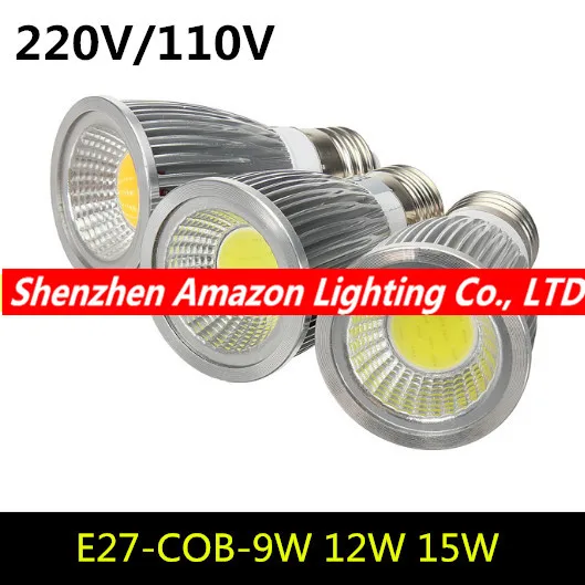 

Super Power E27 COB LED Spotlight 9W 12w 15w AC85-265V COB LED Spot Light Bulb Lamp Cool White/Warm White Bulb lamp