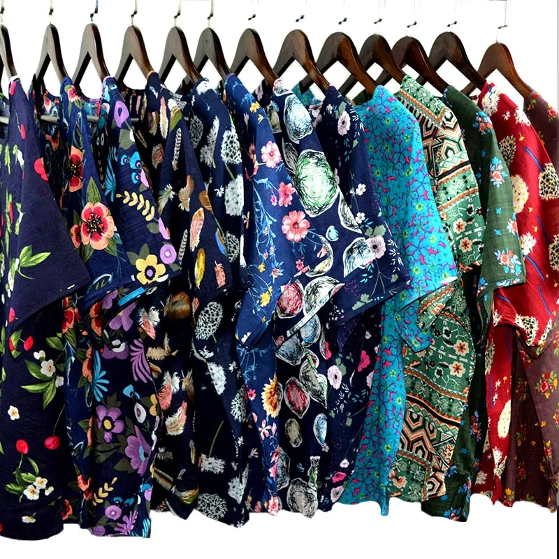 

2019 New Women Plus Size Cotton Linen Boho T-shirts Casual Tee Tops Summer Short Sleeve Female T shirt Women Clothing