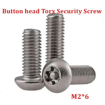 

100pcs M2*6 ISO7380 Torx Button Head Tamper Proof Security Screw A2 Stainless Steel Anti-theft Screws