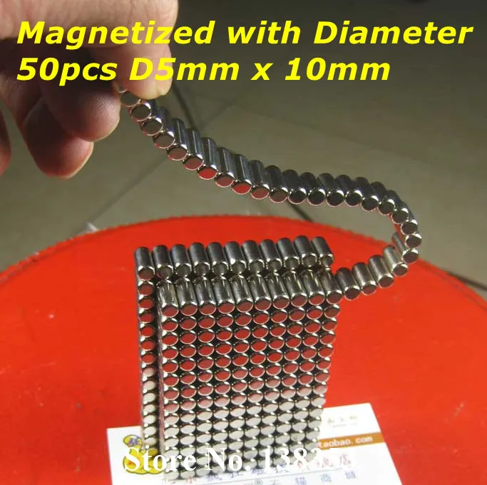 50pcs Bulk Neodymium Radially Jewelry Dia 5mm x 10mm