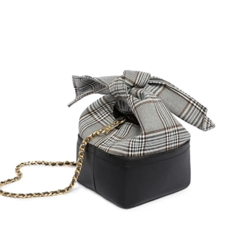 

2018 New TRF Handbags Mini Shoulder Small package Plaid Bow Messenger Chain bag