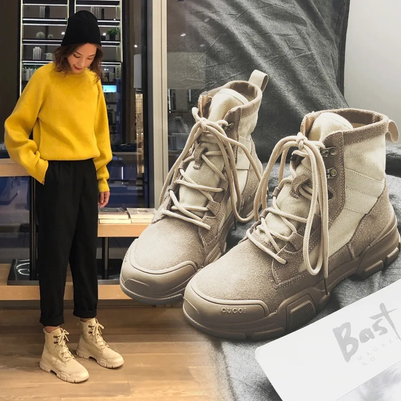 

2018 new Martin boots female British wind students Korean version of the retro wild women's boots autumn and winter plus velvet
