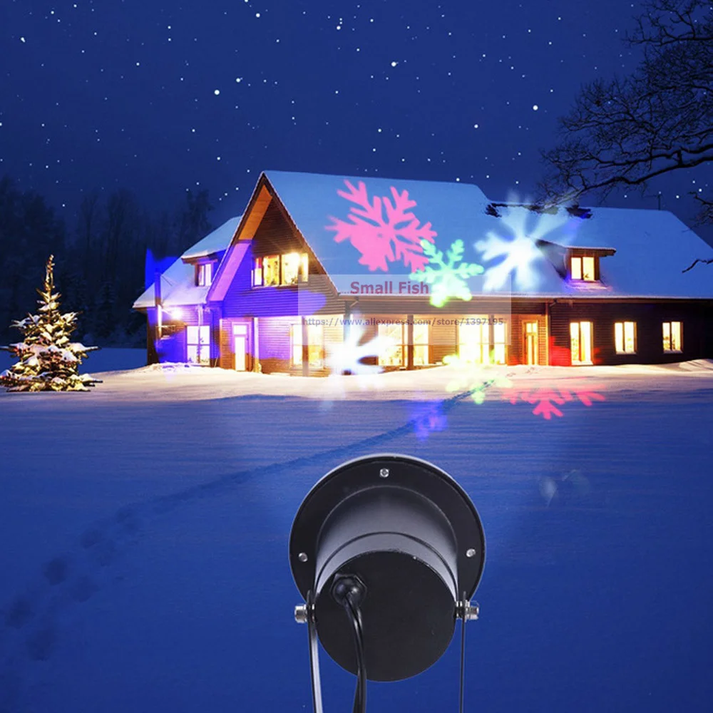 8 шт Рождественские огни на открытом воздухе Снежинка проектор свет Professional газон лампы свет водостойкие снежные лазеры Хэллоуин огни
