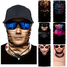 Повязка на голову с 3D Marvel, повязка на шею, Warcraft, Супермен, Бэтмен, волшебные шарфы, ветрозащитная, для охоты, кемпинга, маска для лица, Джокеры, бесшовная бандана