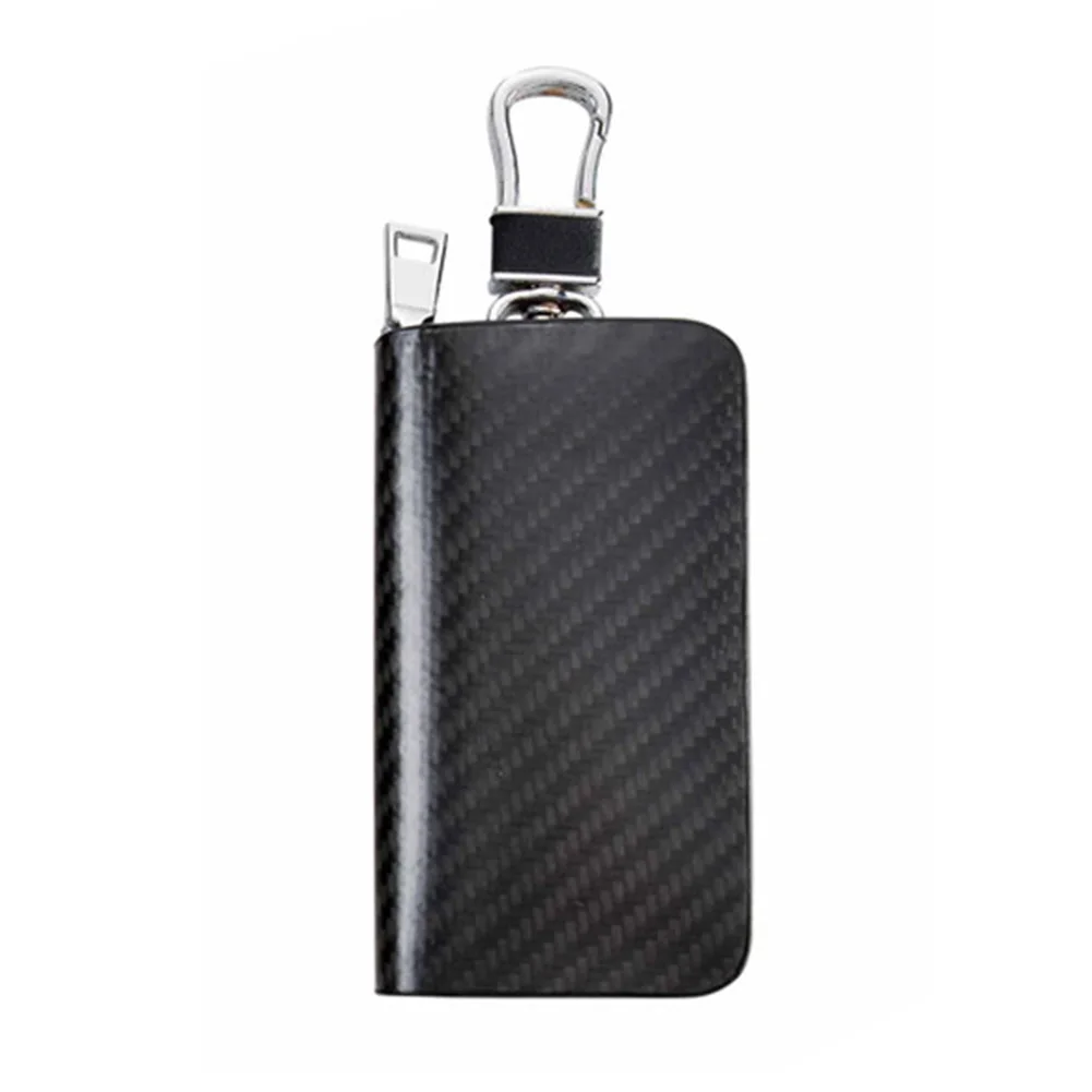 

Portable Key Case For Car Hanging Signal Blocker Organizer Practical Carbon Fiber Wear Resistant Protection Zipper key bag#137