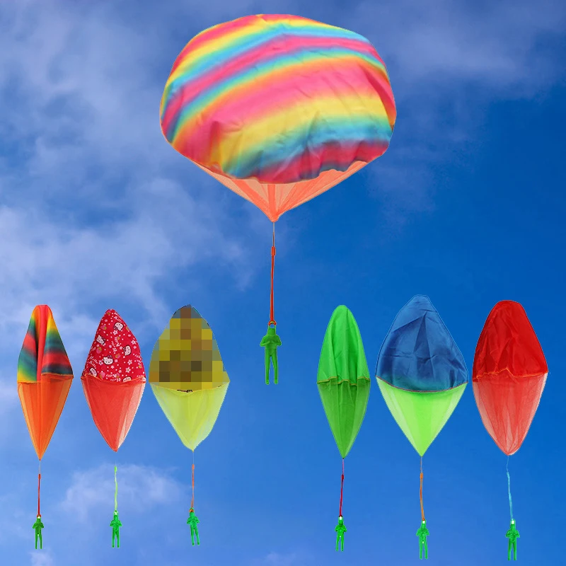 LIOOBO 3Pcs Mini Parachute Throw Fun Flying Toys Small Parachutes for Kids Children Random Color 
