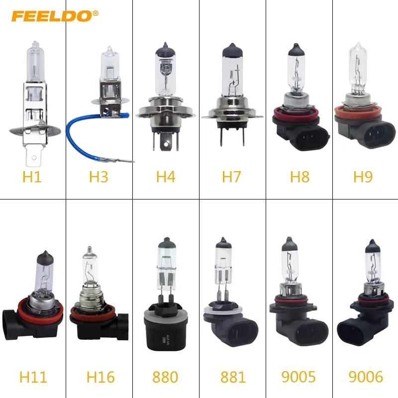 FEELDO 1 шт. H1/H3/H4/H7/H8/H9/H11/H16/55 Вт/100 Вт 12 В белый цвет фотосвет парковка|Передние LED-фары