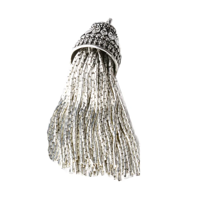 Серебро 925 пробы Tassel Pendant Чарующее ювелирное ожерелье с бусинами, 1 шт - Окраска металла: tassel 1