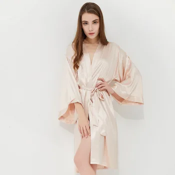 

Bridesmaid Robes Embroidery Robe Bride Elegant Sleepwear Sexy Women Dressing Gown Bathrobe Kimono Silk Bath Robe Sleep Lounge