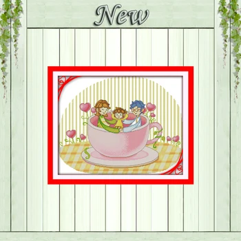 

Happy forever family decor painting counted printed on canvas DMC 14CT 11CT Chinese Cross Stitch Needlework Sets Embroidery kits
