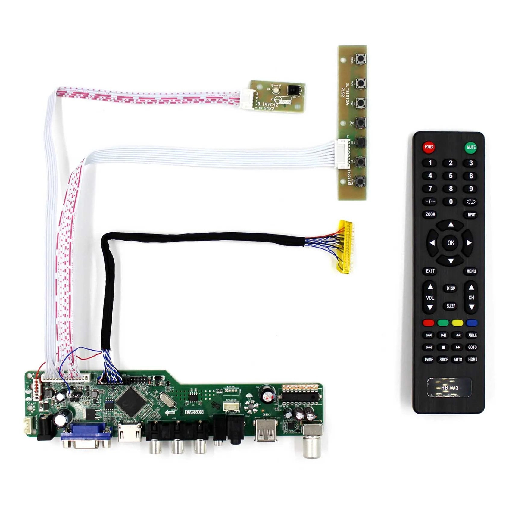 TV+H DMI+VGA+AV+USB+AUDIO LCD Controller Board Work for 8.9inch 10inch CLAA089NA0ACW HSD100IFW1 1024x600 Panel | Электроника