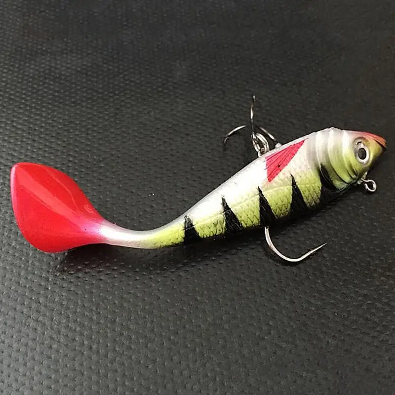 High Quality Soft Lead Tiger Stripes Fish Bait Hook T Shape Tail