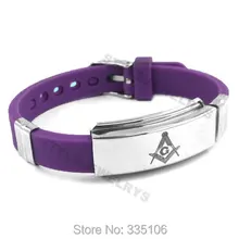 Классический масонский браслет из нержавеющей стали ювелирные изделия фиолетовый синий резиновый браслет с изображением мотоцикла SJB0213