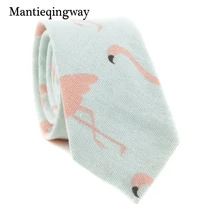 Mantieqingway Повседневное льняной галстук Галстуки для мужчин цветочный Животные узор полиэстер галстук для рубашка свадебные Женихи шеи галстук