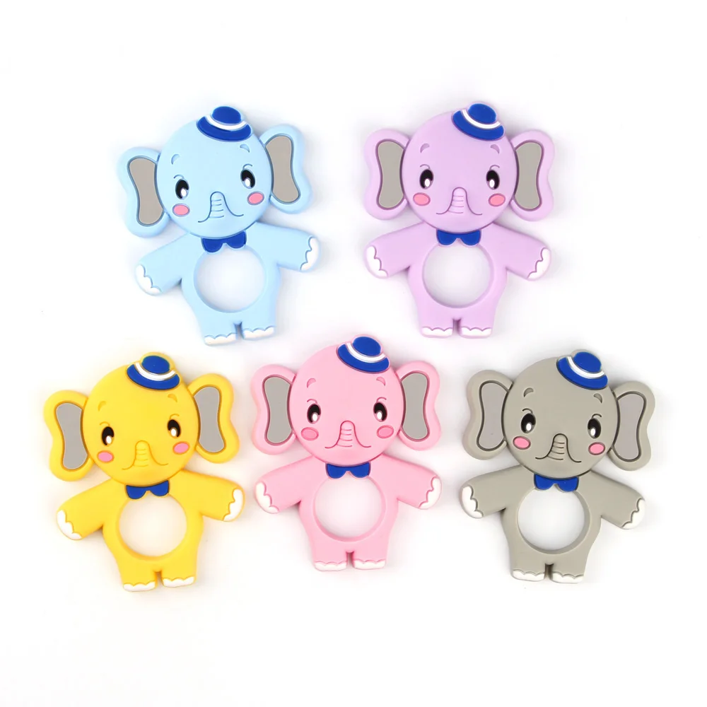 TYRY-HU-1pcs-Elephant-Silicone-Teether-Baby-Teething-Necklace-Pendants-Cute-Nursing-Toys-Food-Grade-Silicone