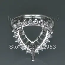 Trillion 12mm 18kt White Gold Semi mount Wedding Ring for Wedding Rings Jewelry SR291