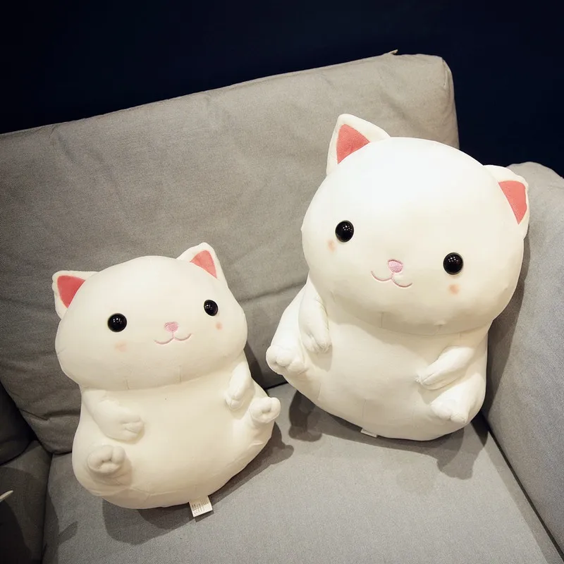 Miaoowa 1 шт. 33/40 см Kawaii мягкие кошка кукла милые мягкие плюшевые игрушки мягкие вниз хлопок со звуком, детские игрушки для девочек подарок на день рождения - Цвет: Белый