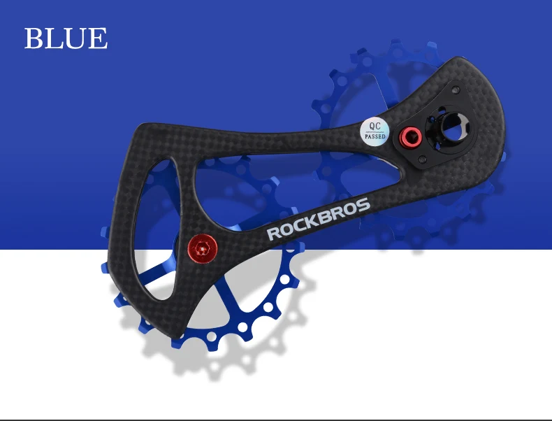 ROCKBROS Carbon Fiber Bicycle Rear Derailleur Pulleys Wheel 17T Bike Jockey Wheel For Shimano 6800 6870 9000 9070 Bicycle Parts