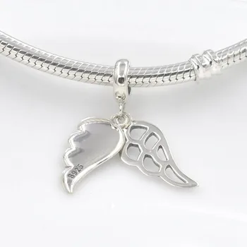

New Original 925 Sterling Silver Beads Angel Wing Charm Pendant Fits Pandora Charms bracelets & Bangles DIY Jewelry Making
